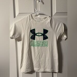 Under Armour Kids White and Green Tee